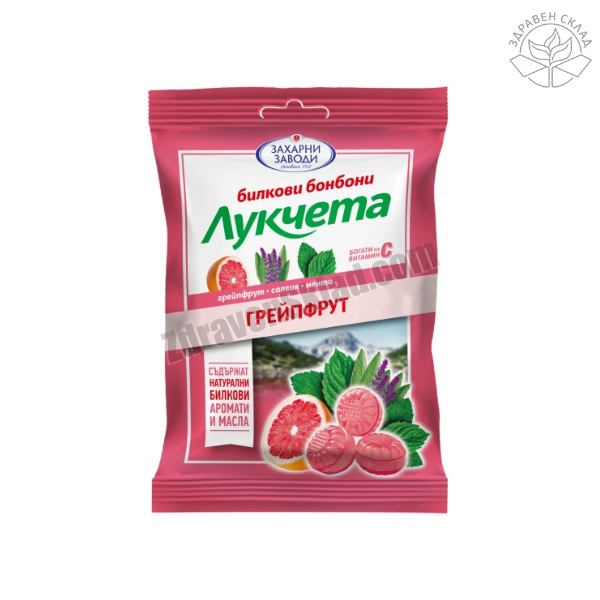 Билкови бонбони Лукчета с грейпфрут 75 г