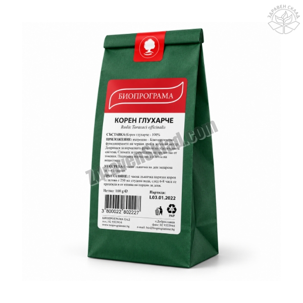 Глухарче корени 100 g – Биопрограма BIOPROGRAMME Dandelion Root Herbal Tea 100 g